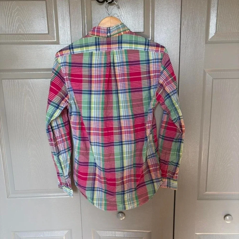 polo Ralph Lauren plaid long sleeve polo  Size L  plaid spring summer - Picture 3 of 5